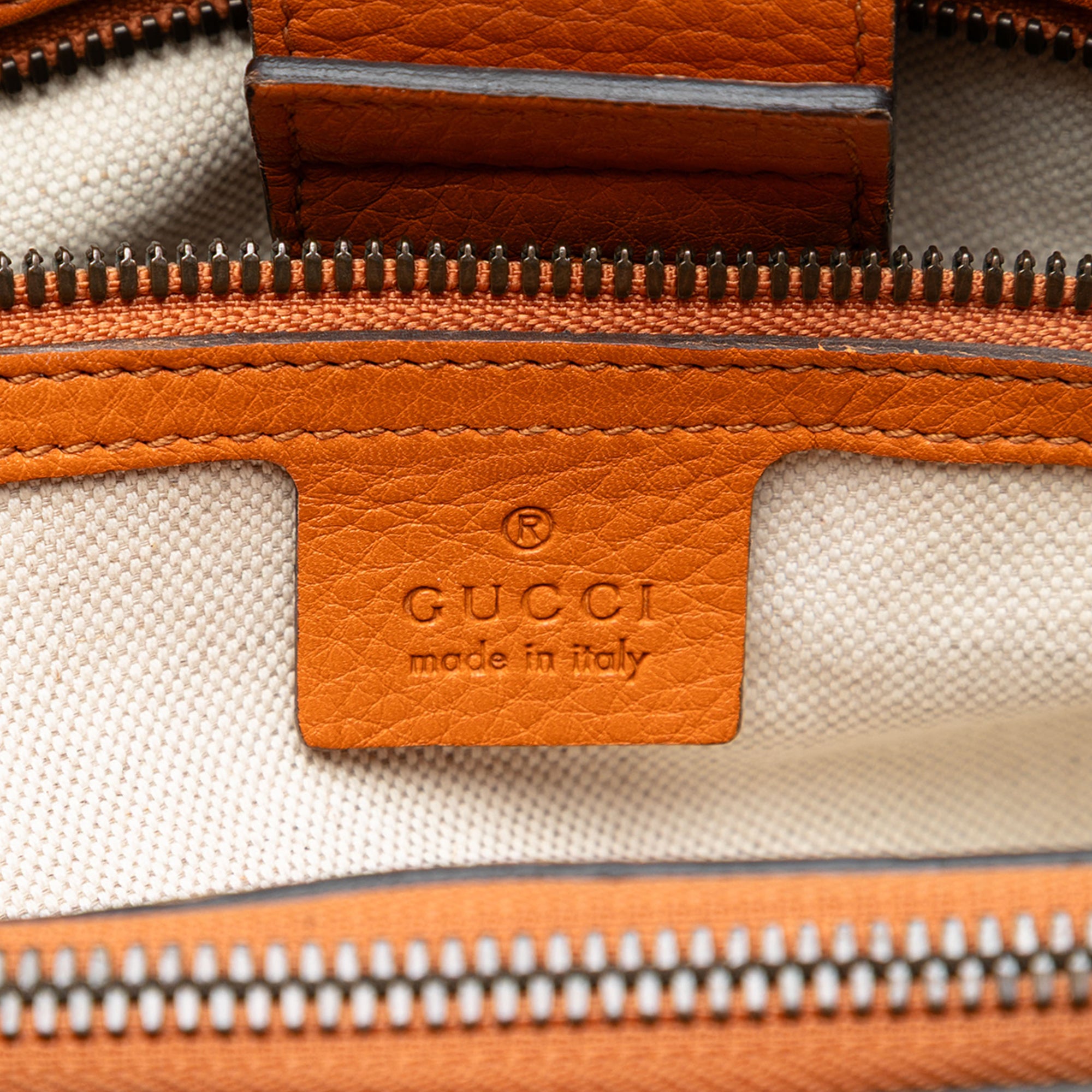 Medium Calfskin Bamboo Shopper Satchel - Image 5