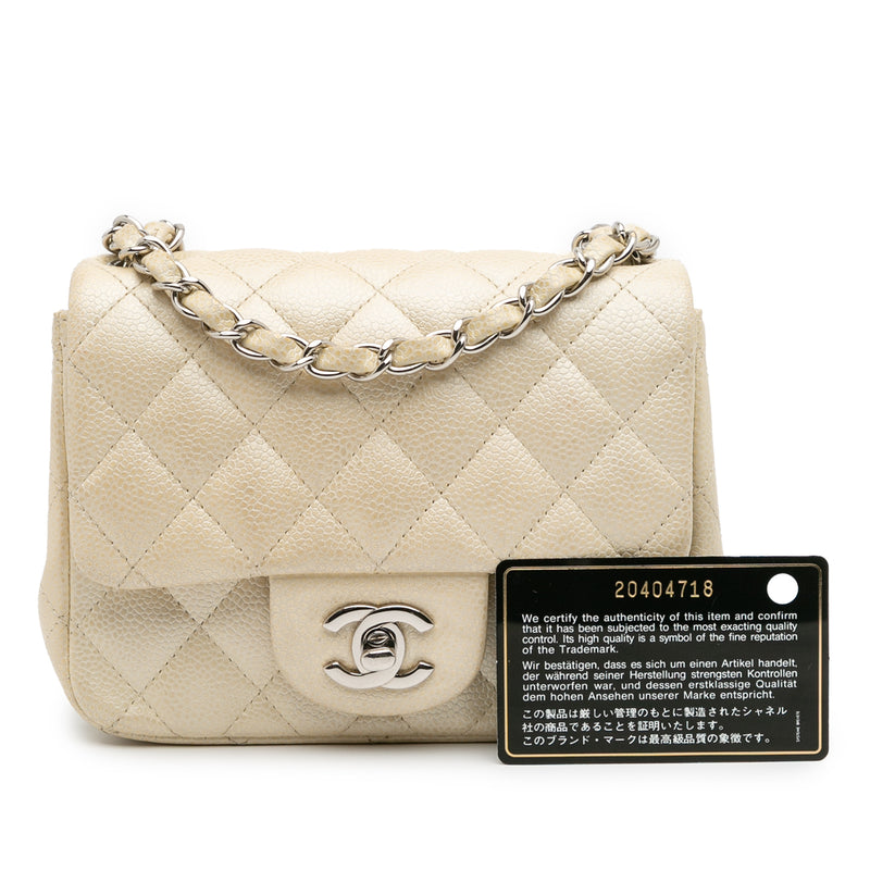 Mini Square Classic Caviar Single Flap - Image 9
