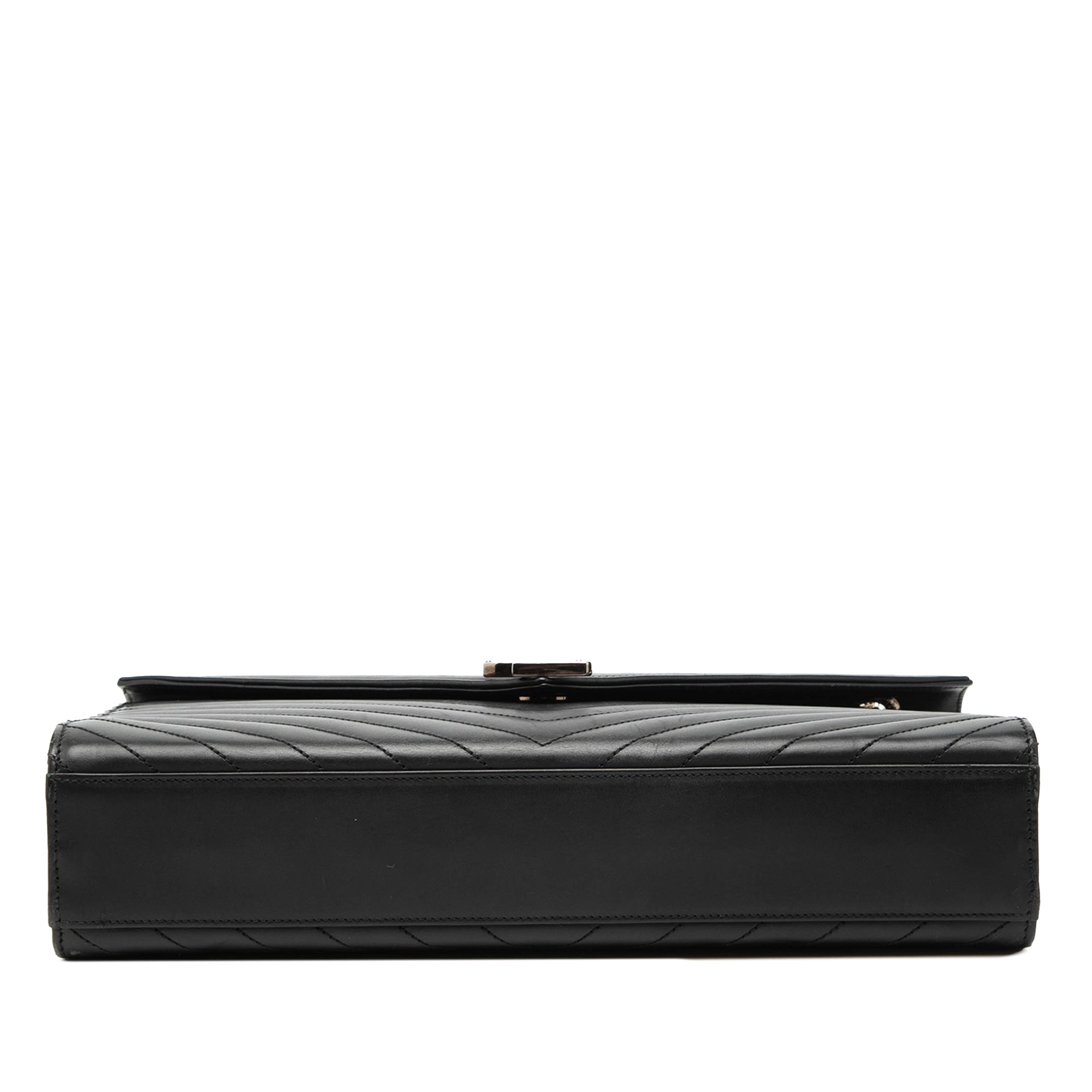 Large Calfskin Chevron Monogram Envelope Bag - Image 3