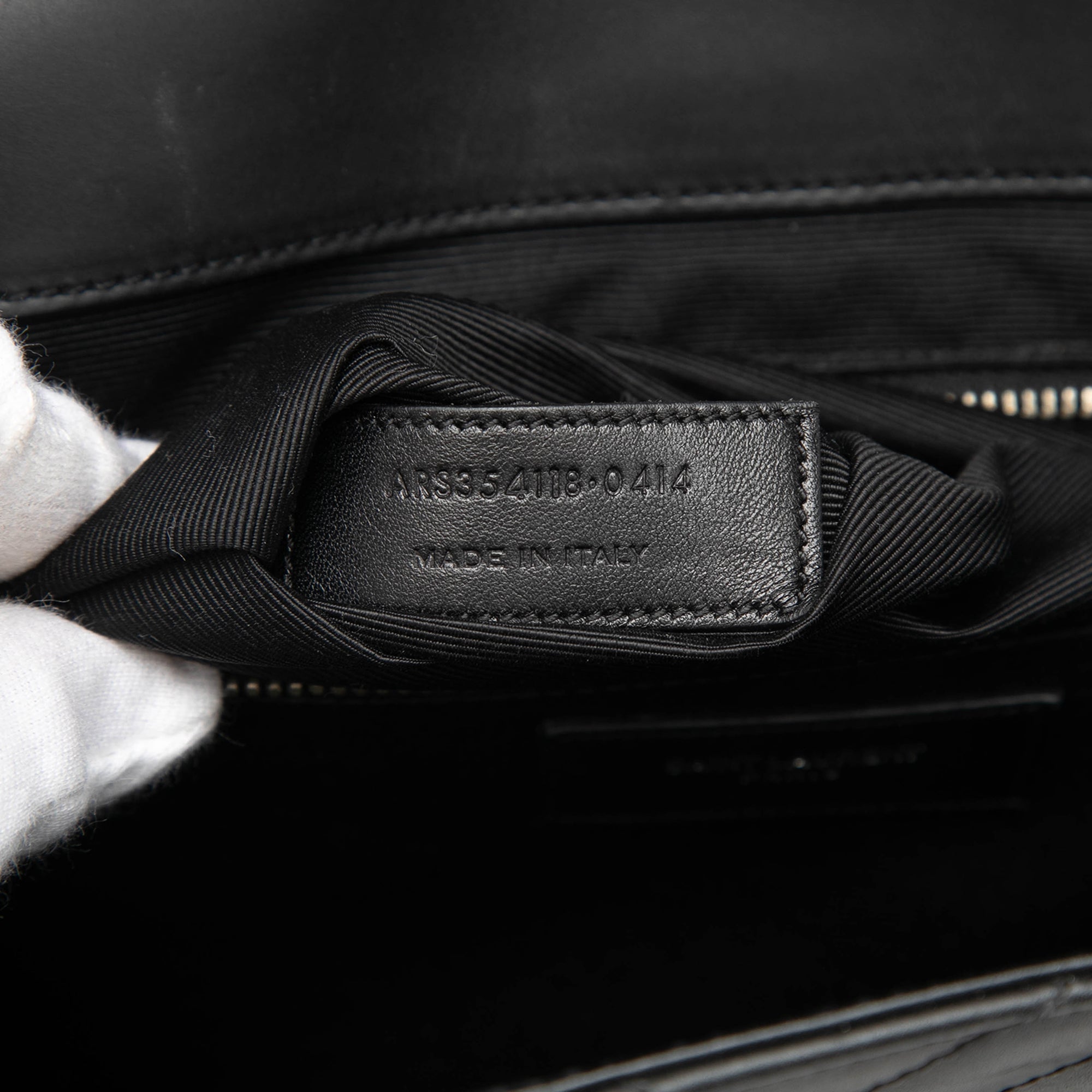 Large Calfskin Chevron Monogram Envelope Bag - Image 6