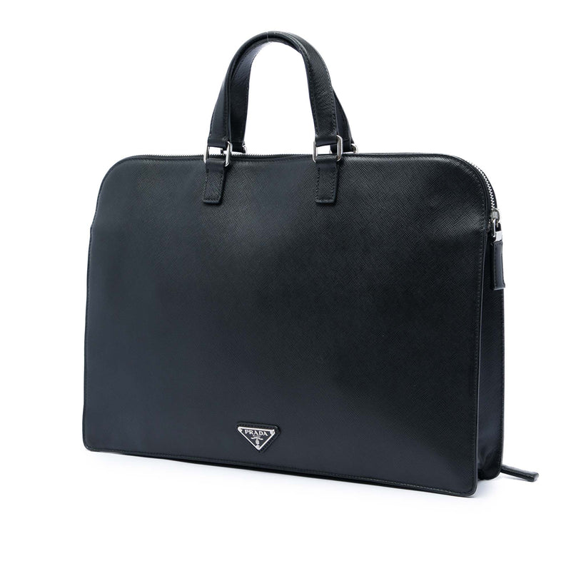 Saffiano Cuir Travel Front Zip Pocket Briefcase - Image 2