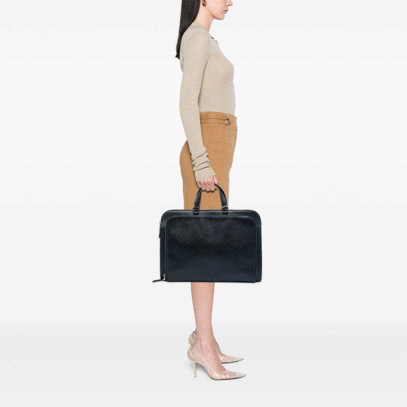 Saffiano Cuir Travel Front Zip Pocket Briefcase - Image 5