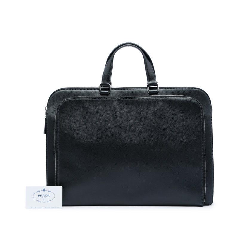 Saffiano Cuir Travel Front Zip Pocket Briefcase - Image 6