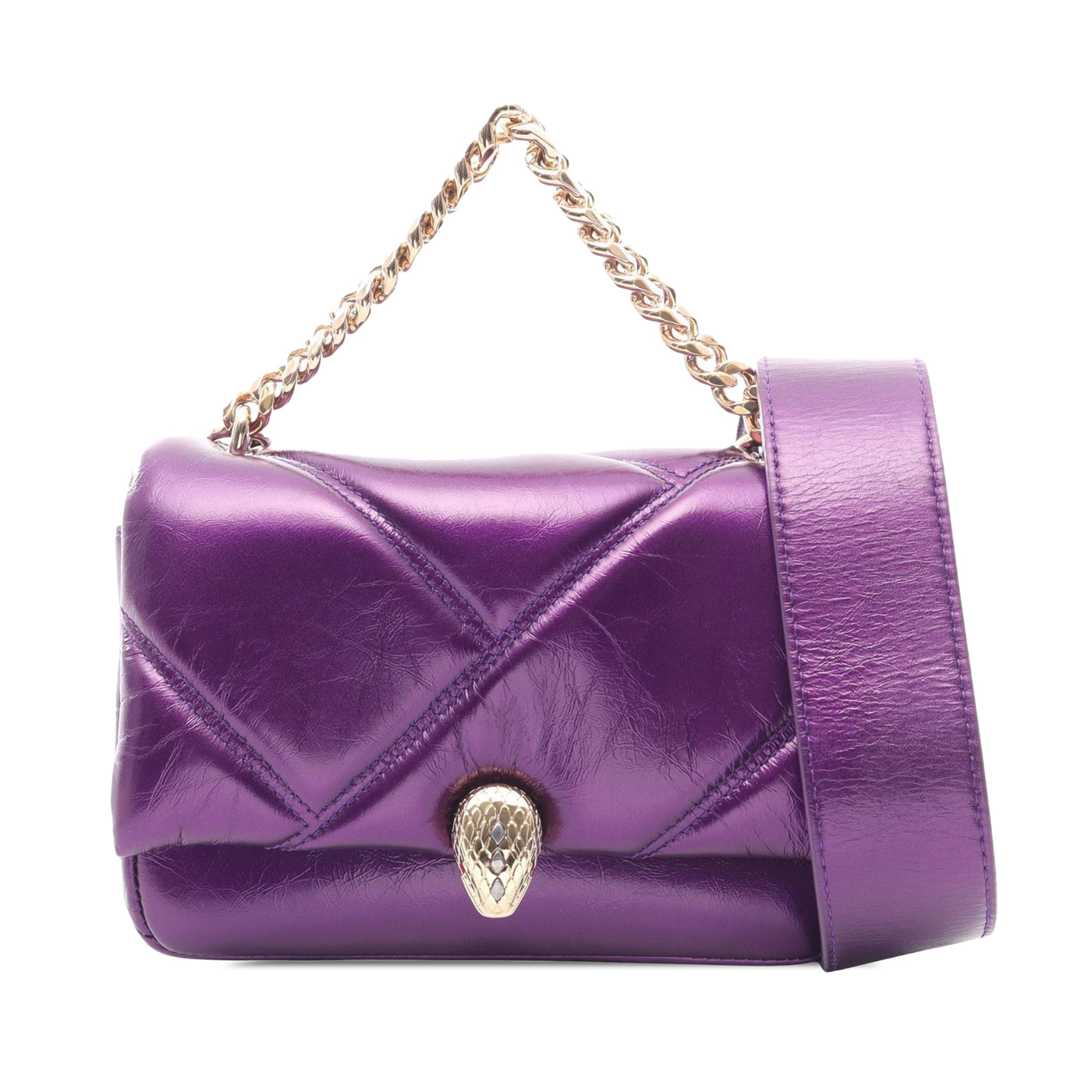 Mini Metallic Leather Serpenti Cabochon Satchel - Image 1