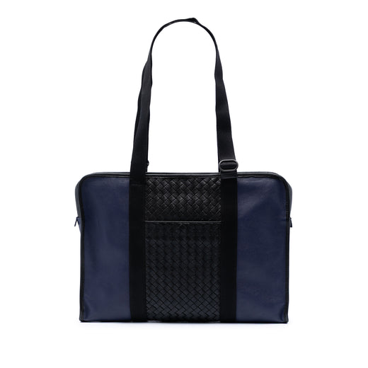 Bicolor Intrecciato Trimmed Nappa Business Bag - Image 1