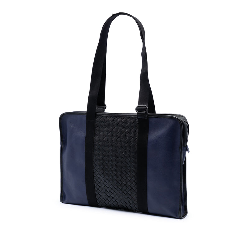 Bicolor Intrecciato Trimmed Nappa Business Bag - Image 2