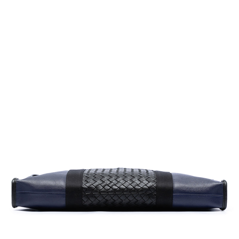 Bicolor Intrecciato Trimmed Nappa Business Bag - Image 3
