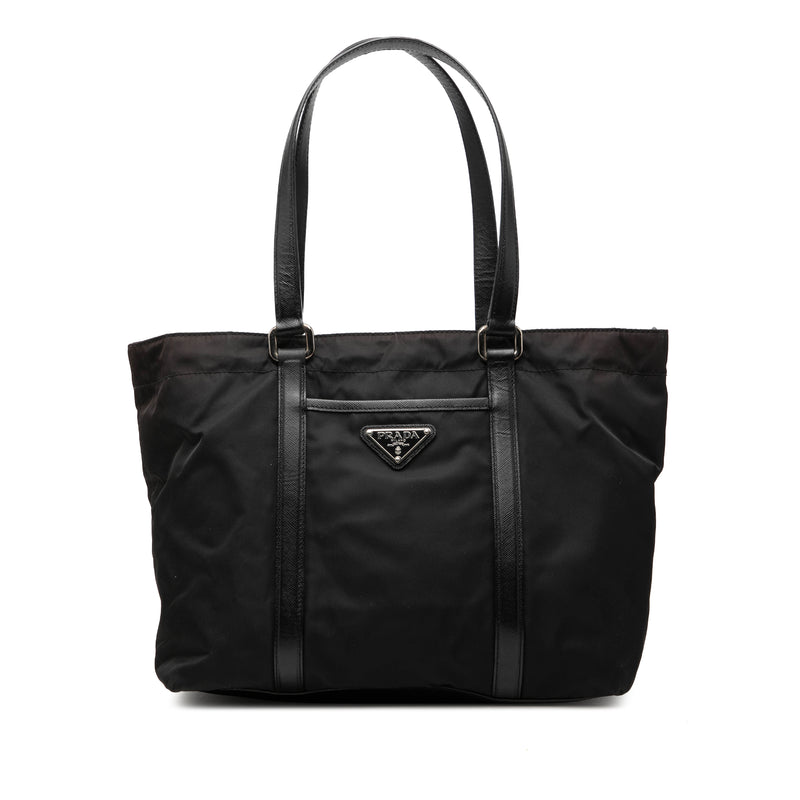 Saffiano Trimmed Tessuto Tote