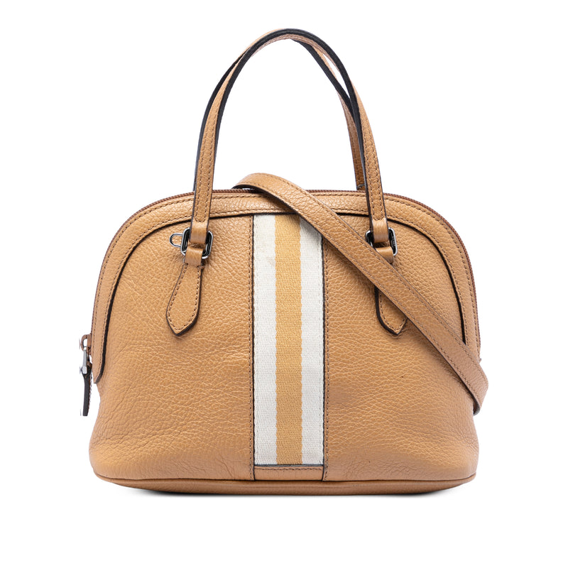 Mini Calfskin Web Dome Satchel