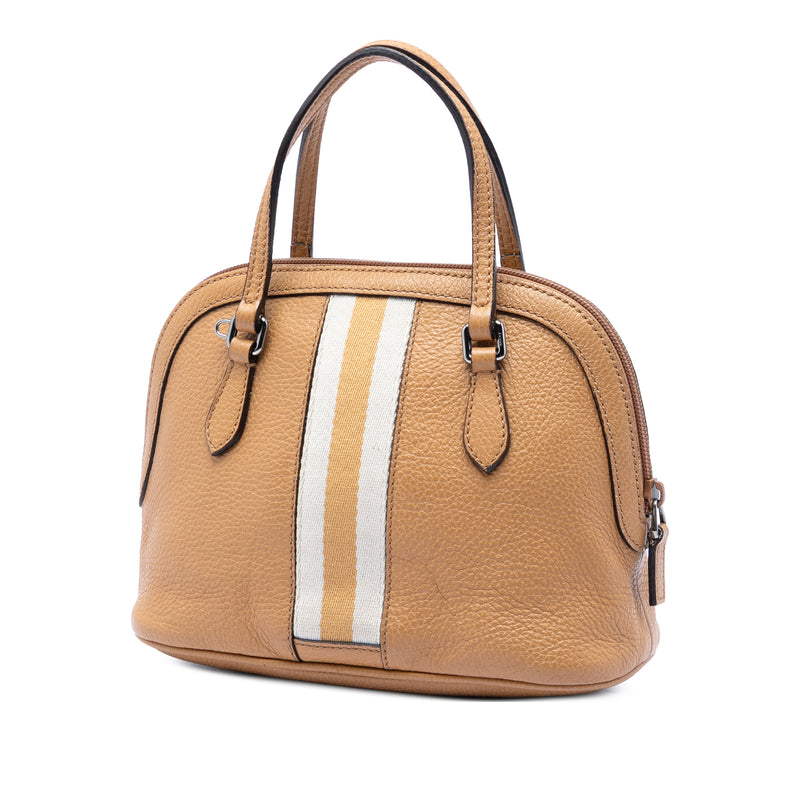 Mini Calfskin Web Dome Satchel - Image 2
