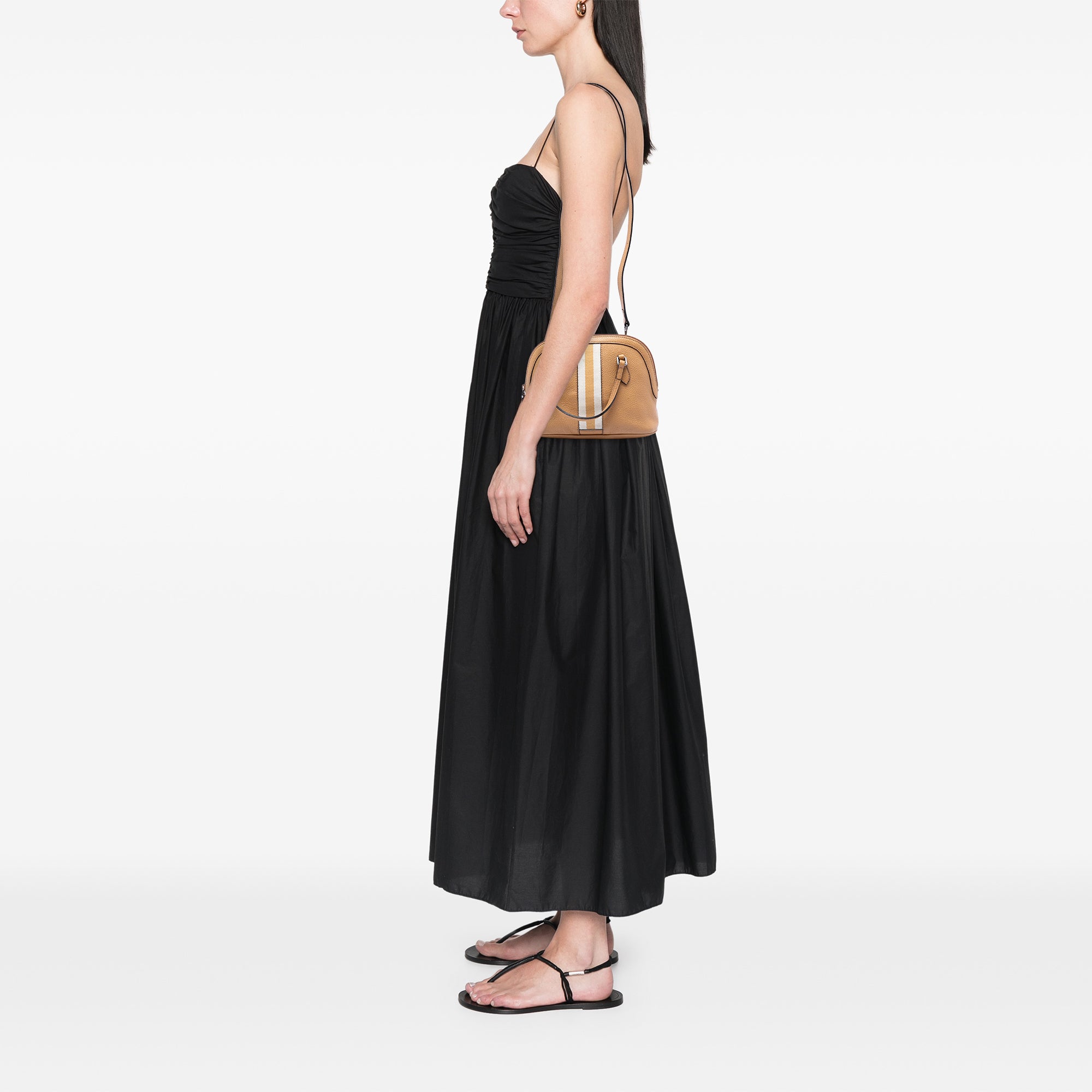 Mini Calfskin Web Dome Satchel - Image 5