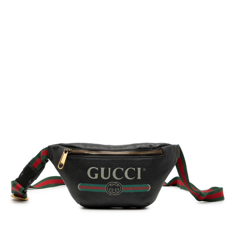 Small Grained Calfskin Logo Belt Bag