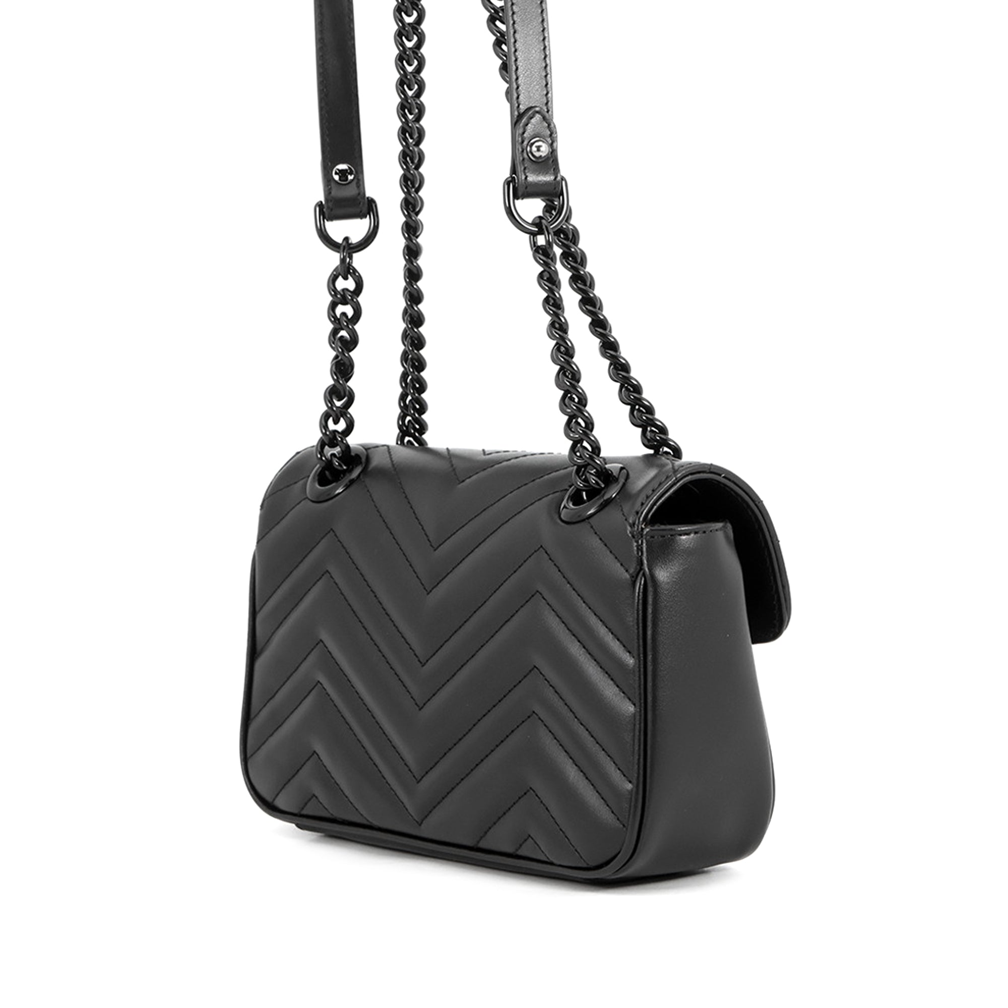 Small GG Marmont Matelasse Calfskin Monochrome Shoulder Bag - Image 2
