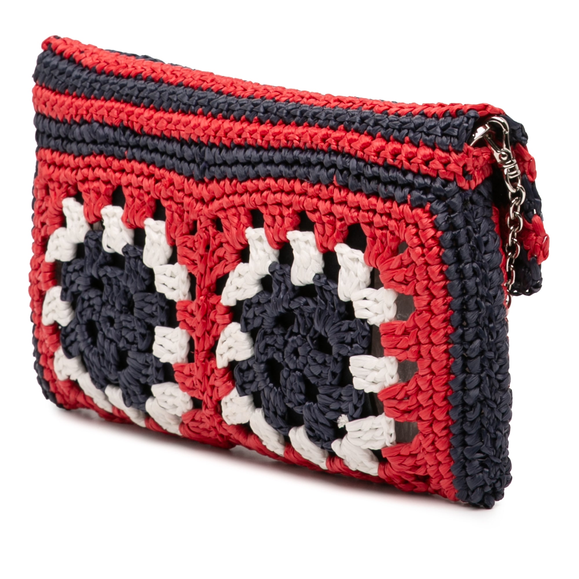 Multicolor Raffia Crochet Wallet on Chain - Image 2