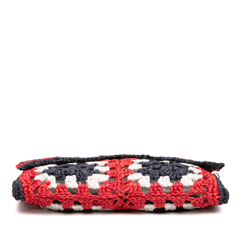 Multicolor Raffia Crochet Wallet on Chain - Image 3