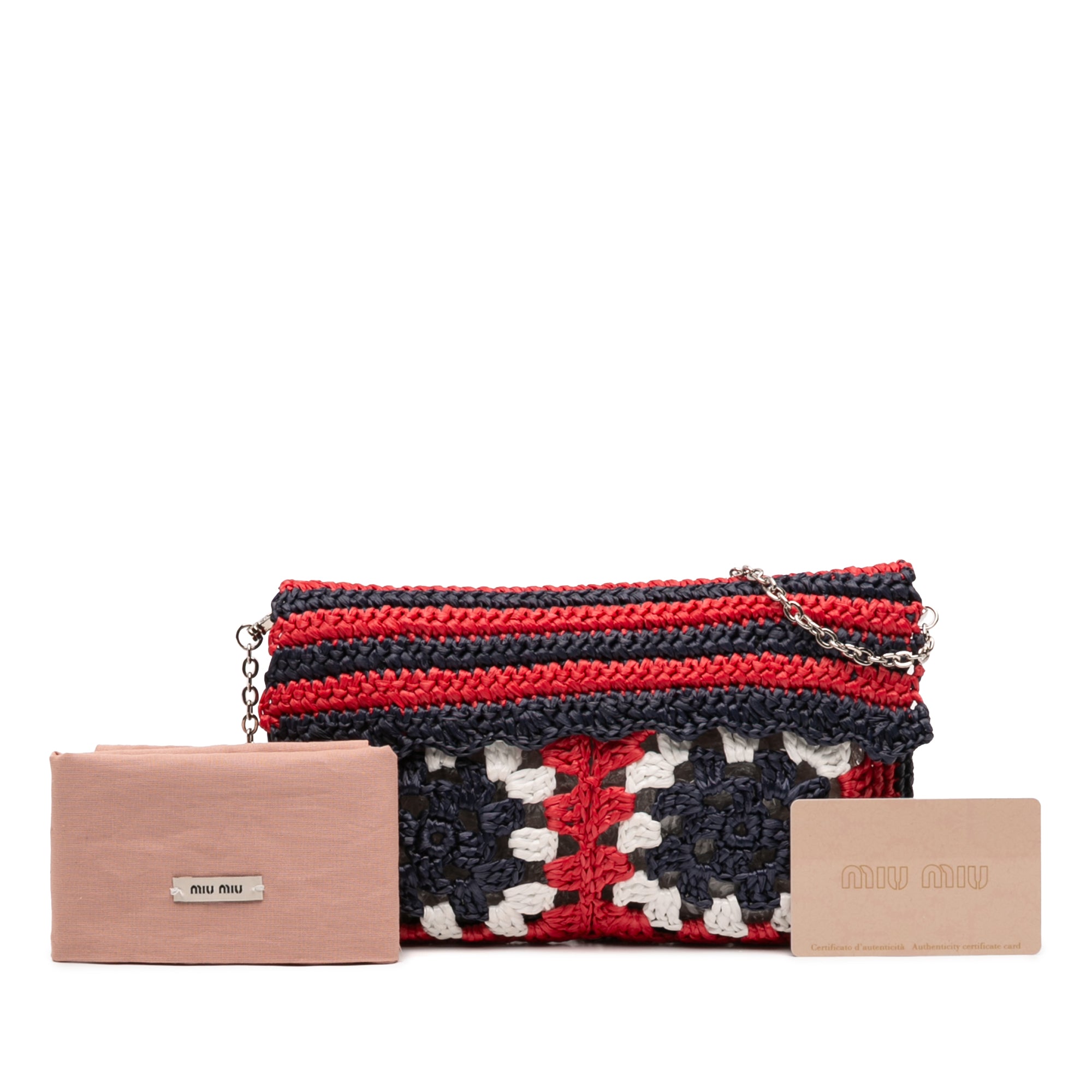 Multicolor Raffia Crochet Wallet on Chain - Image 7