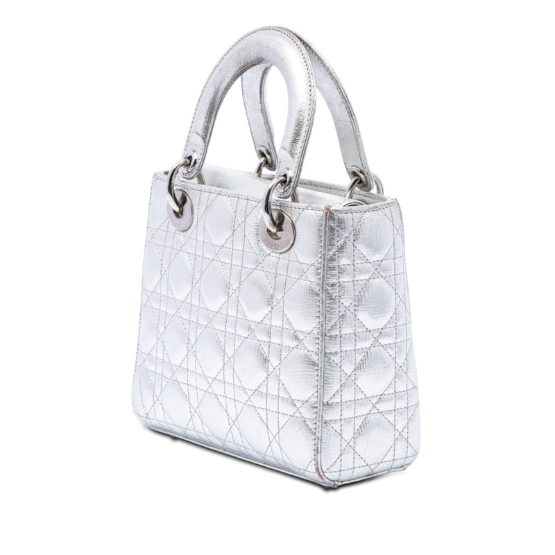 Small Metallic Grained Calfskin Cannage My ABCDior Lady Dior - Image 2