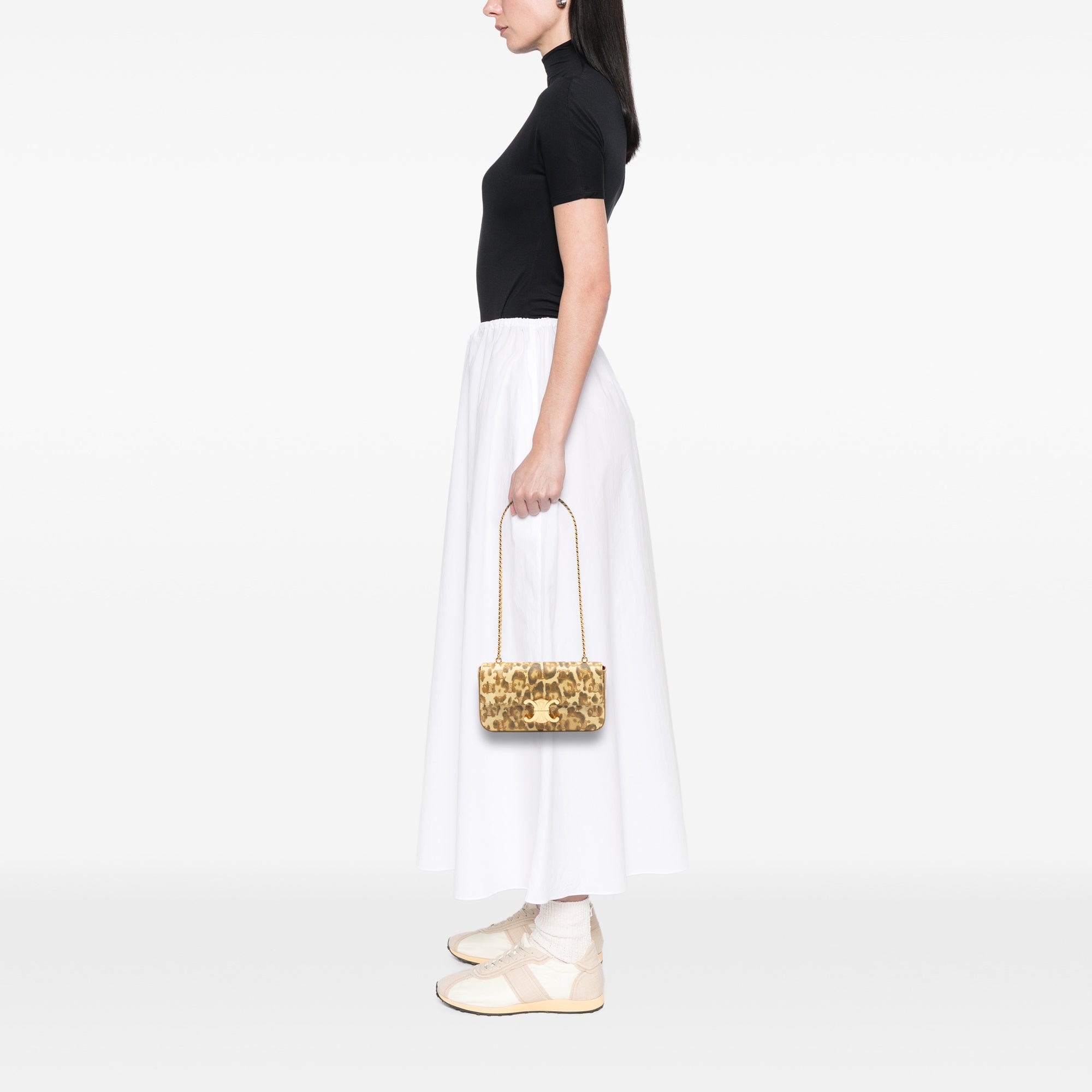 Calfskin Leopard Print Claude Chain Shoulder Bag - Image 7