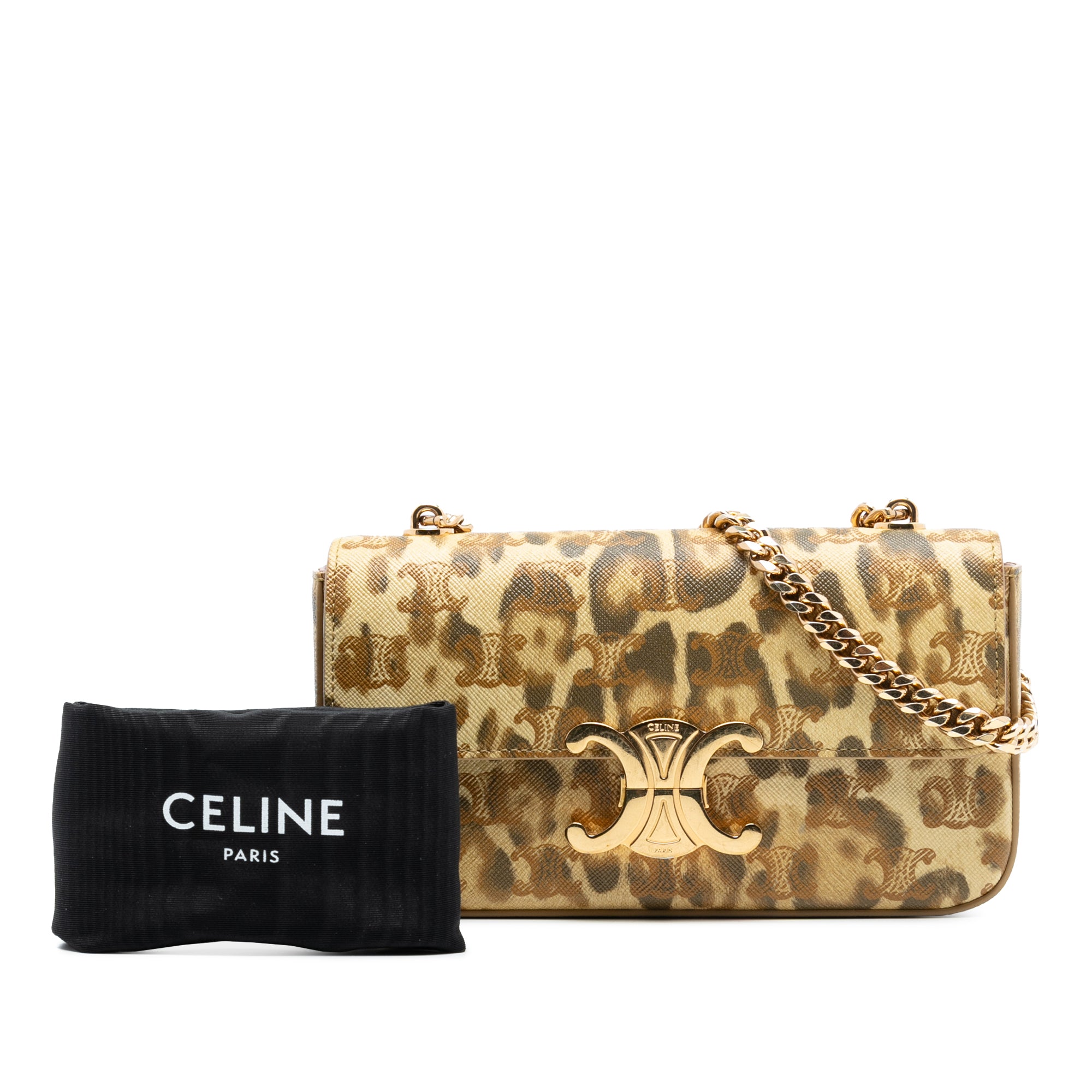 Calfskin Leopard Print Claude Chain Shoulder Bag - Image 8