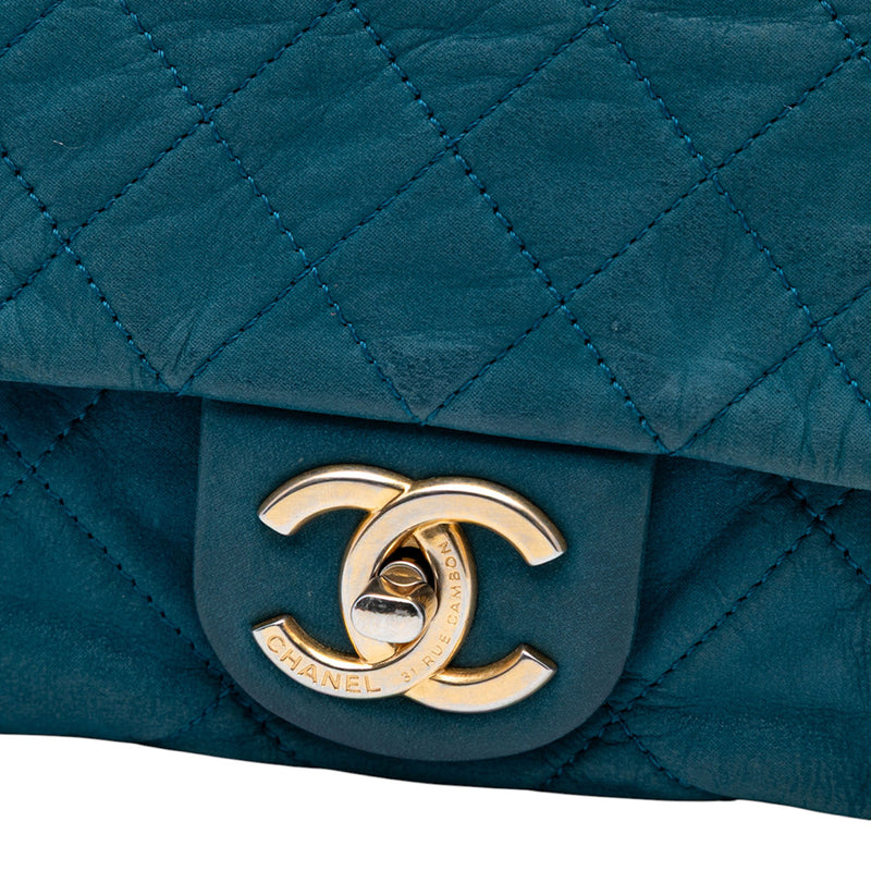 Large Quilted Iridescent Calfskin Chic Quilt Flap - Image 6