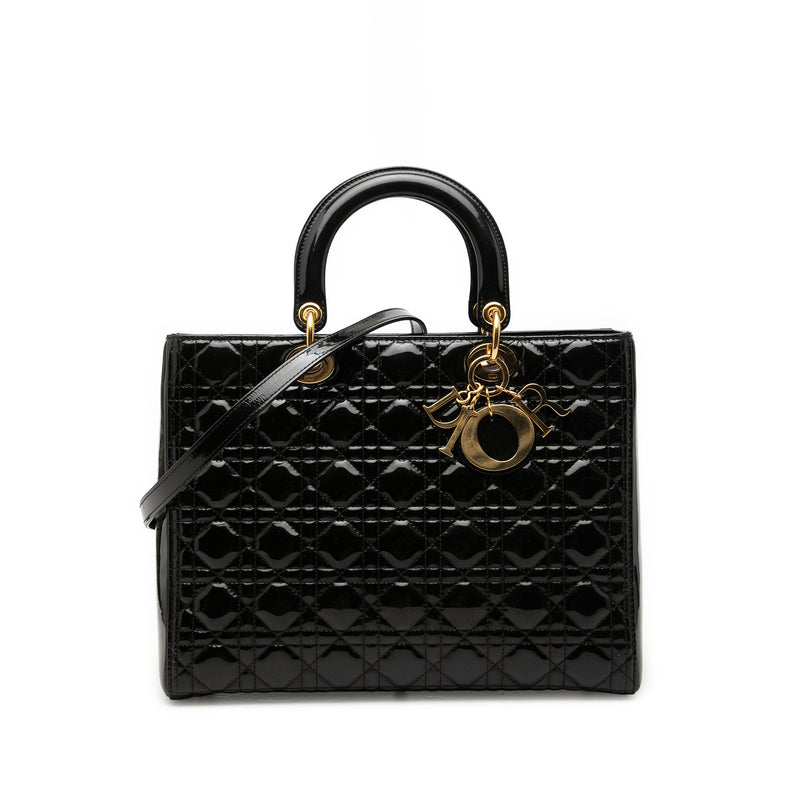 Large Patent Cannage Lady Dior