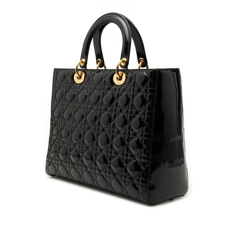Large Patent Cannage Lady Dior - Image 2