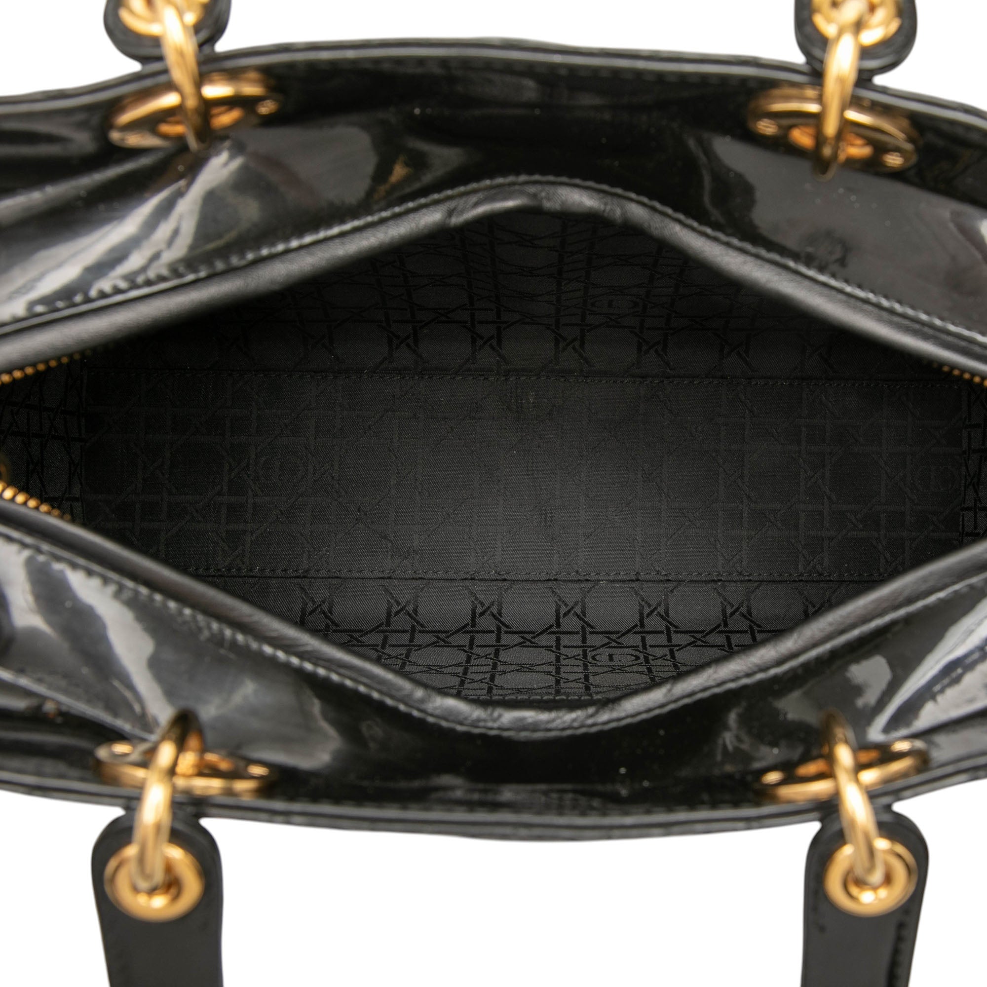 Large Patent Cannage Lady Dior - Image 4