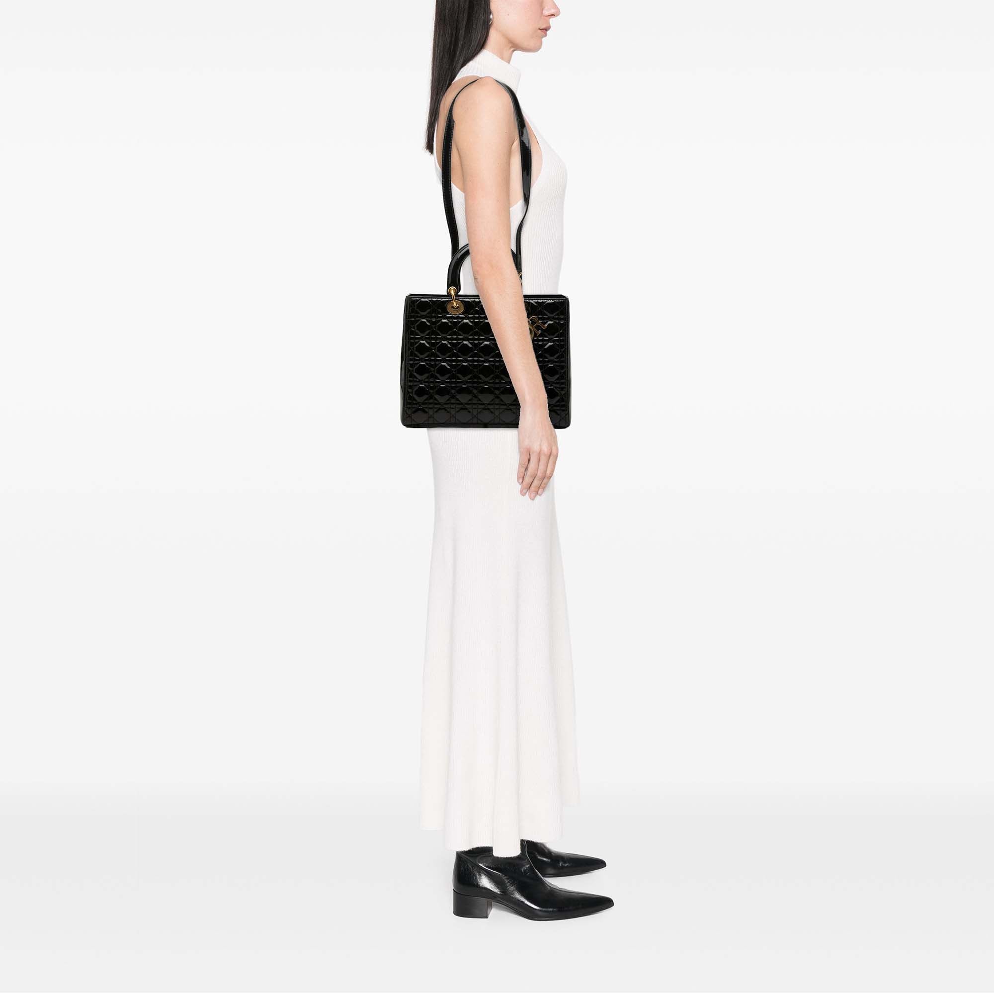 Large Patent Cannage Lady Dior - Image 7