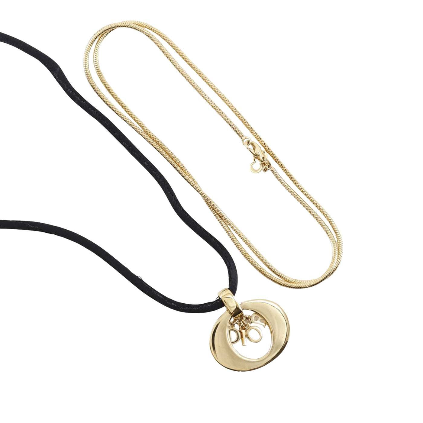 Convertible Gold Plated Logo Oval Pendant Necklace - Image 1