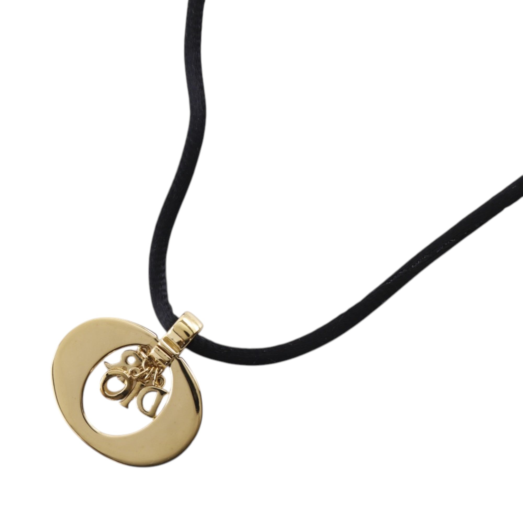 Convertible Gold Plated Logo Oval Pendant Necklace - Image 2