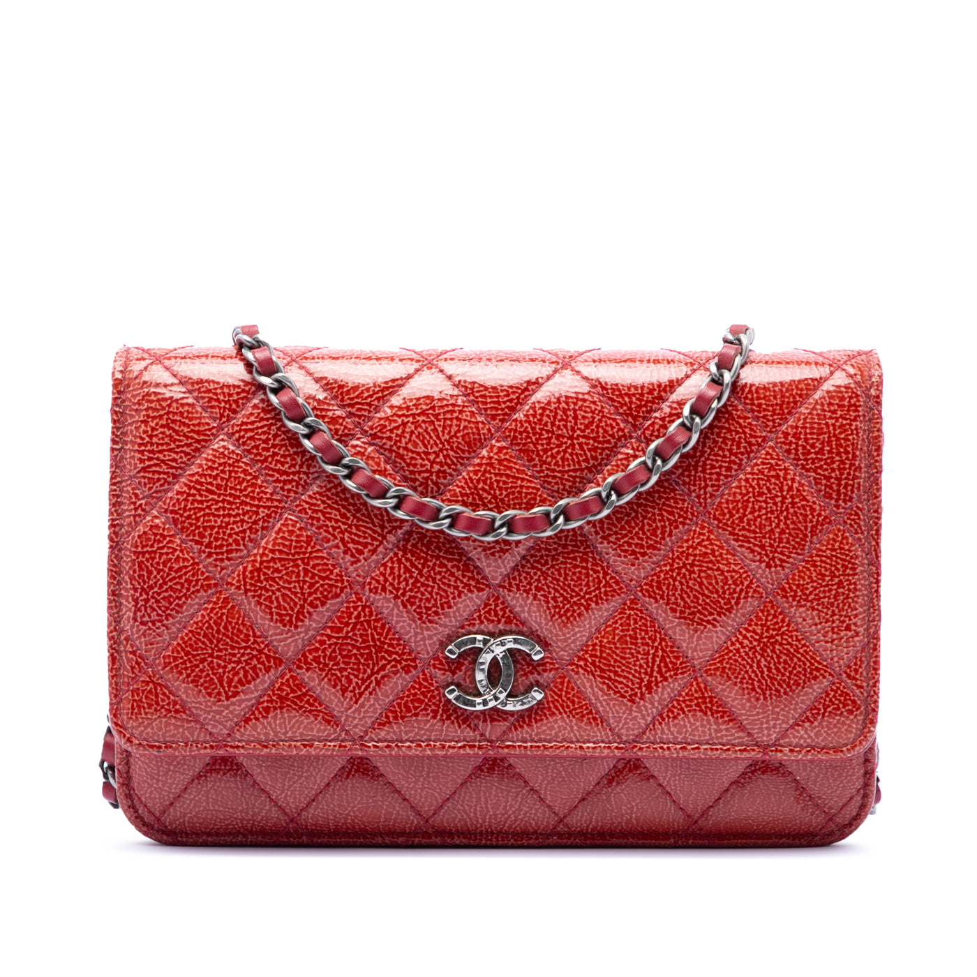 Paris Dallas CC Quilted Patent Goatskin Wallet on Chain - Image 1