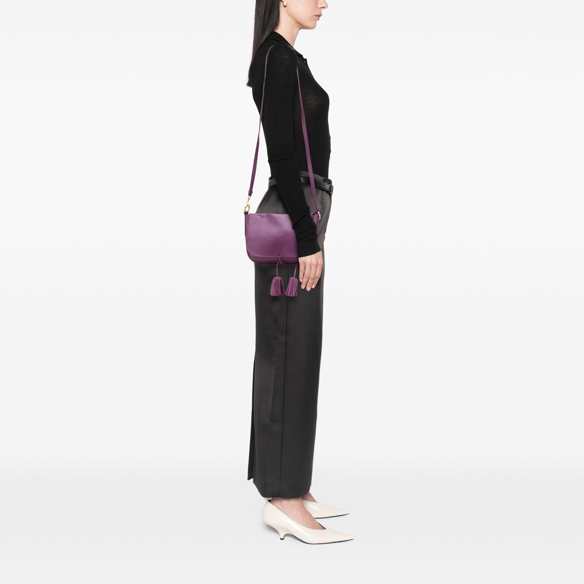 Nappa Anagram Tassel Crossbody - Image 12