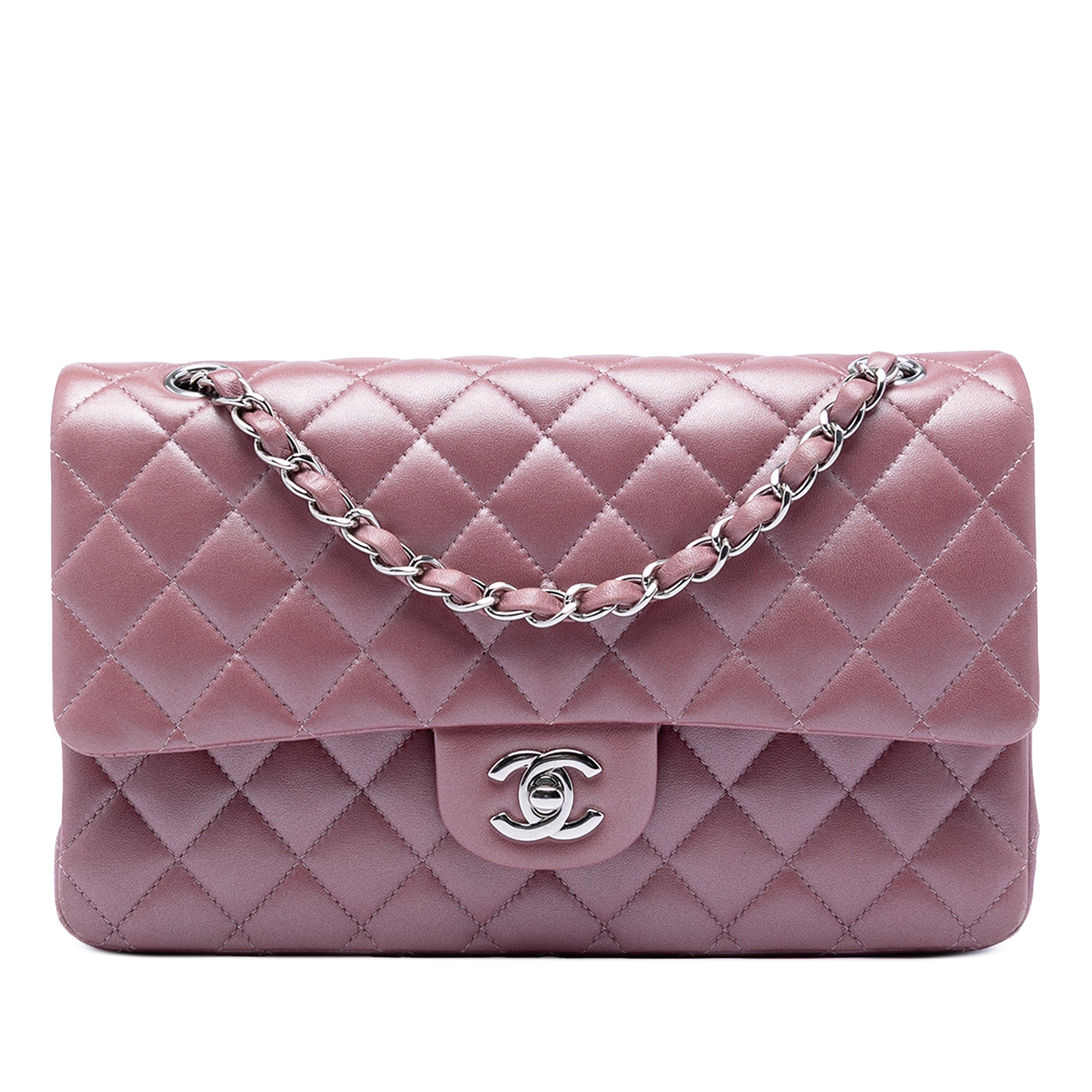 Medium Metallic Classic Lambskin Double Flap - Image 1