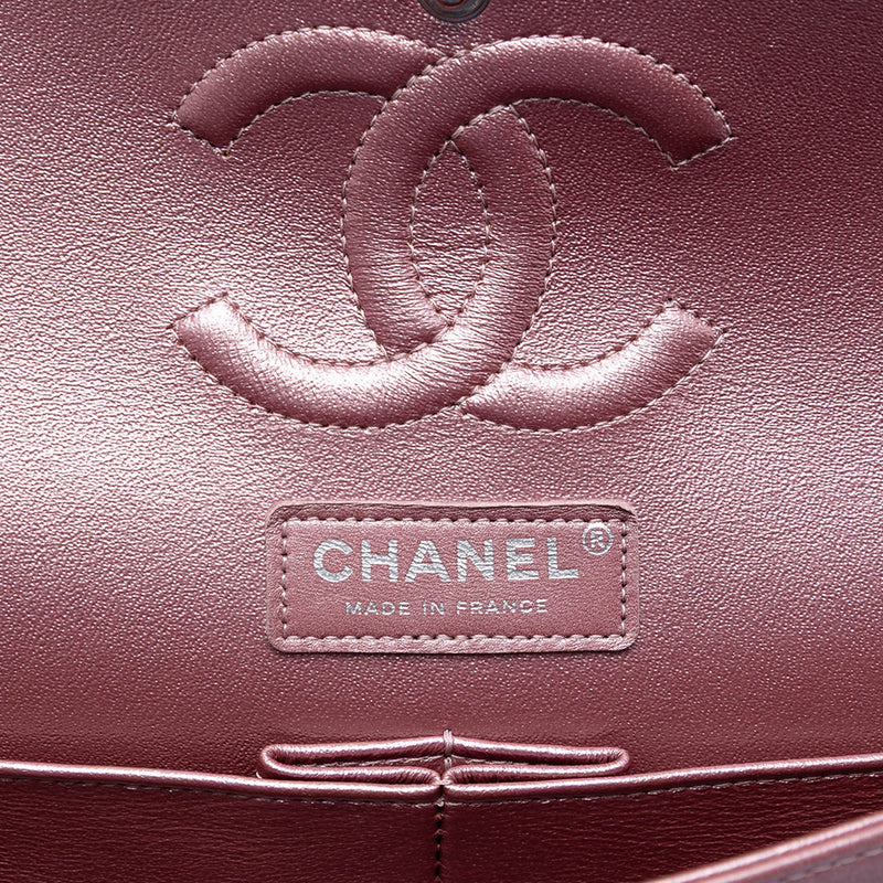 Medium Metallic Classic Lambskin Double Flap - Image 5