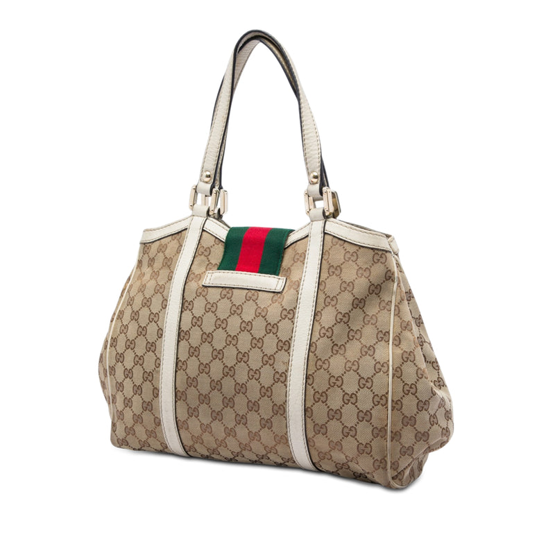 GG Canvas Web New Ladies Tote - Image 2