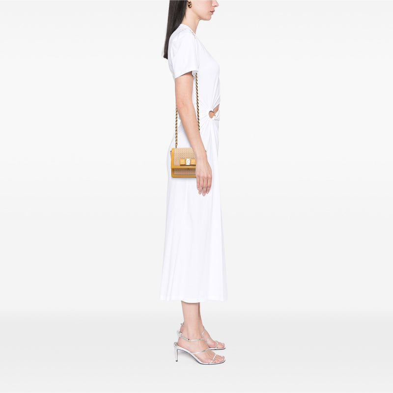 Mini Patent Trimmed Perforated Leather Vara Ginny Crossbody - Image 7