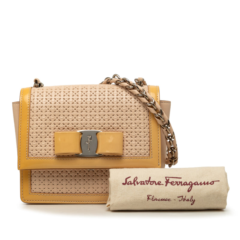 Mini Patent Trimmed Perforated Leather Vara Ginny Crossbody - Image 8