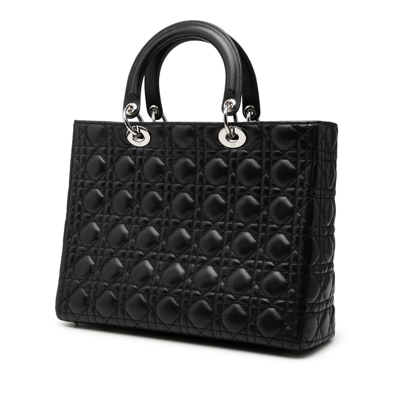 Large Lambskin Cannage Lady Dior - Image 2