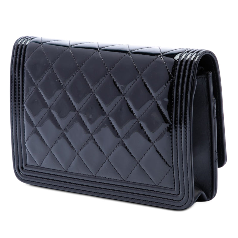 Quilted Patent Boy Wallet on Chain - Image 2