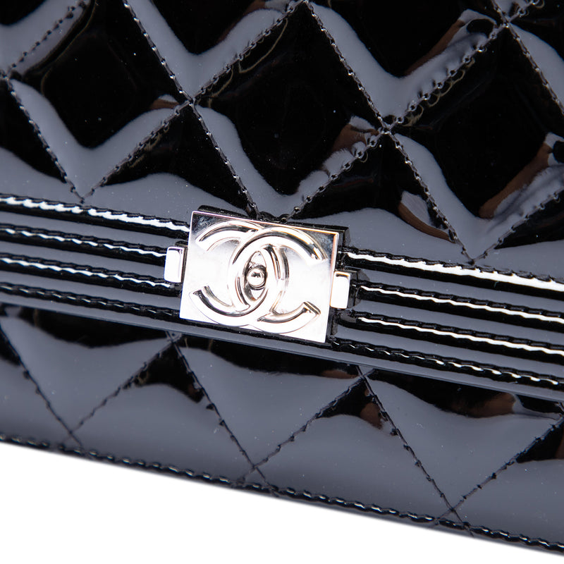 Quilted Patent Boy Wallet on Chain - Image 5