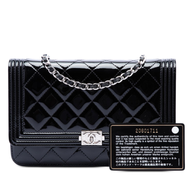 Quilted Patent Boy Wallet on Chain - Image 7