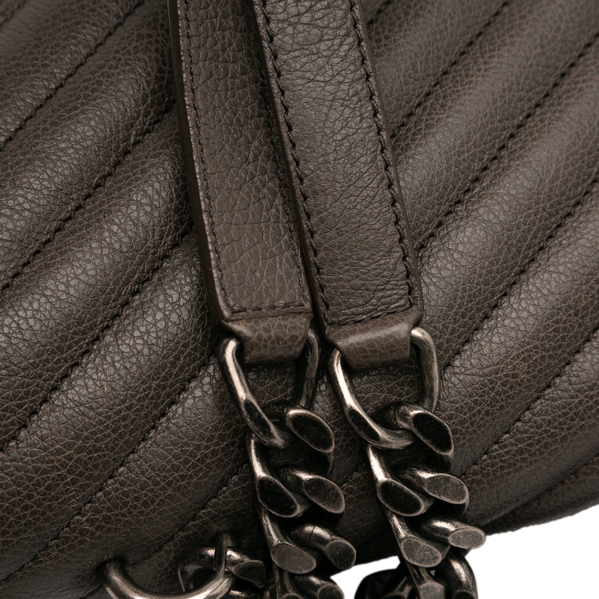 Large Chevron Sheepskin Monogram College Bag - Image 10