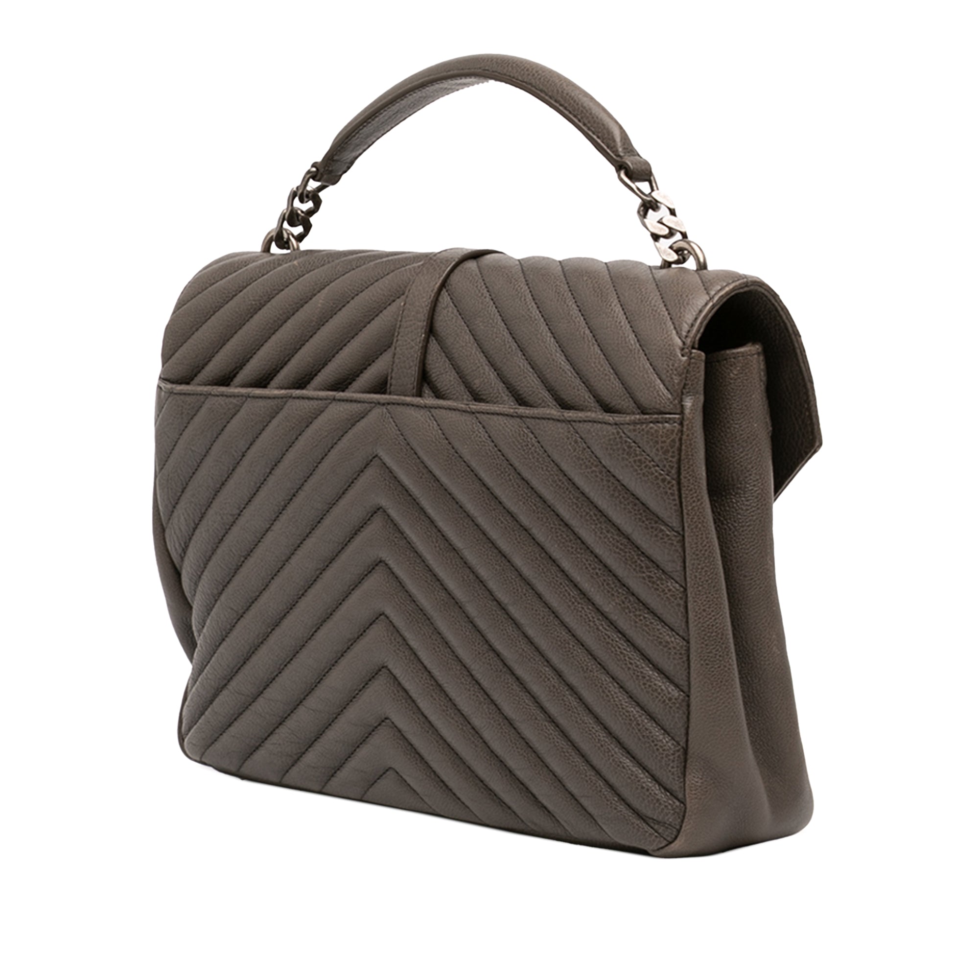 Large Chevron Sheepskin Monogram College Bag - Image 2