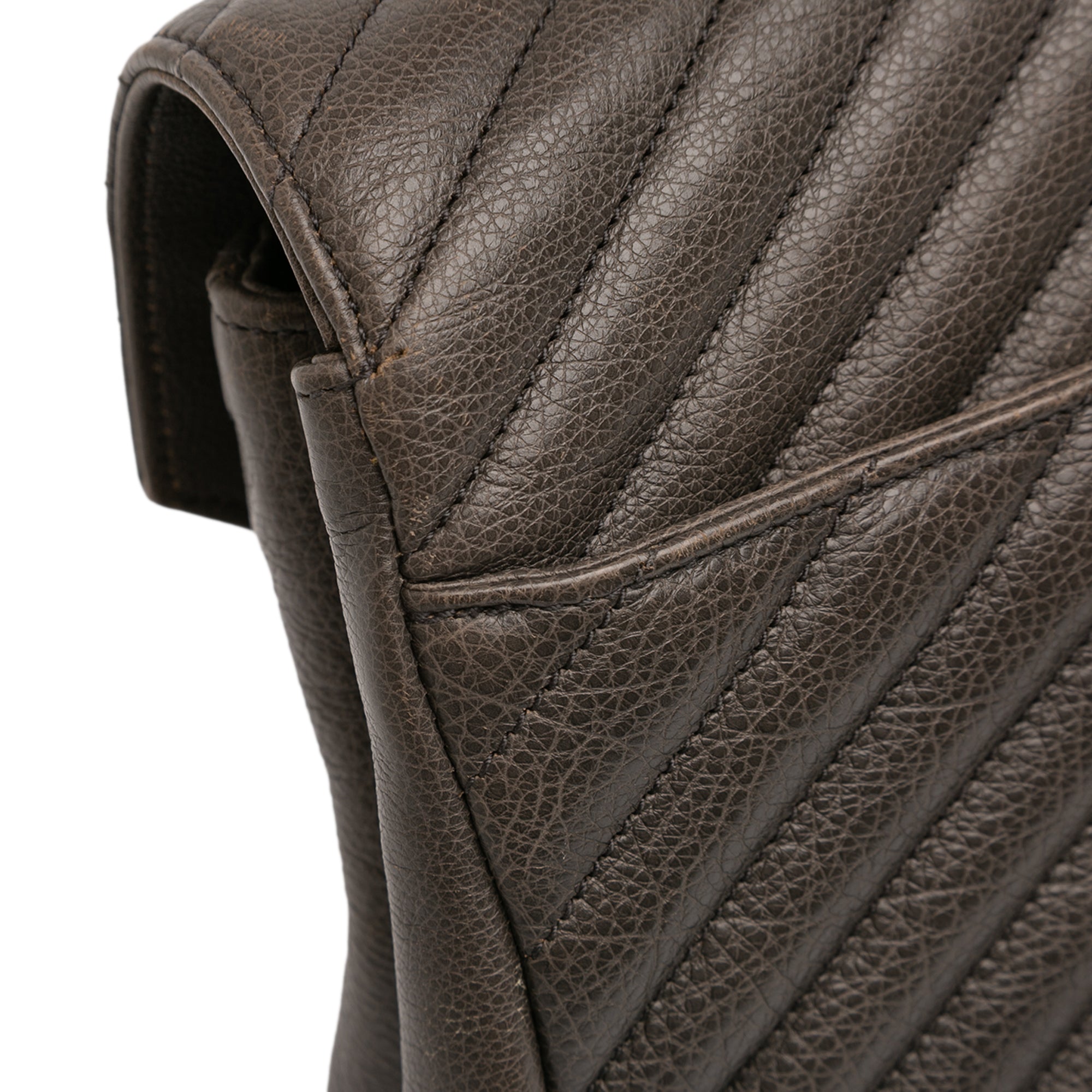 Large Chevron Sheepskin Monogram College Bag - Image 7