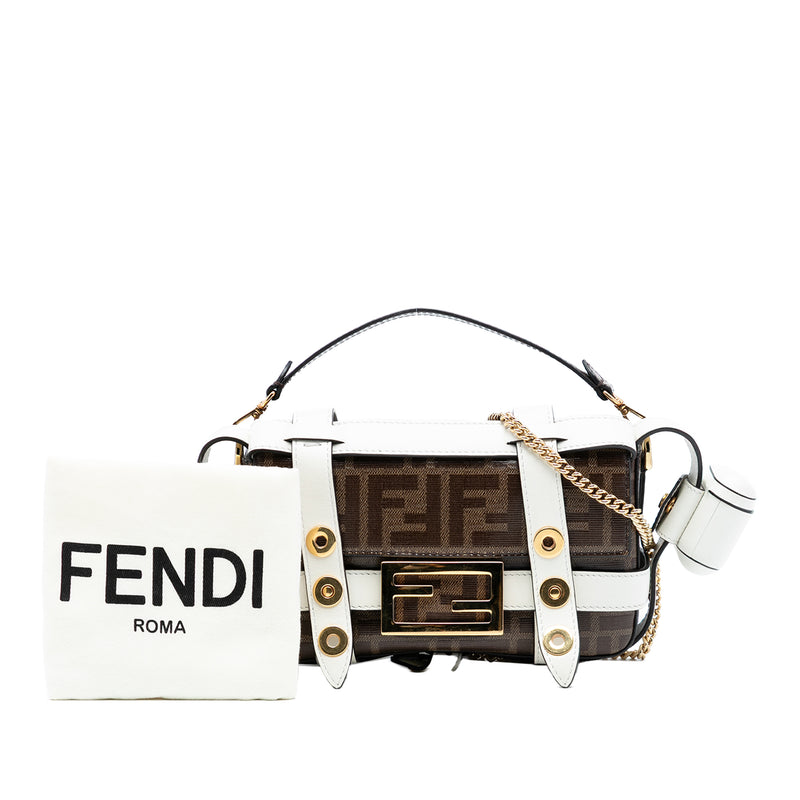 Mini Zucca Glazed Fabric Cage Baguette Satchel - Image 8