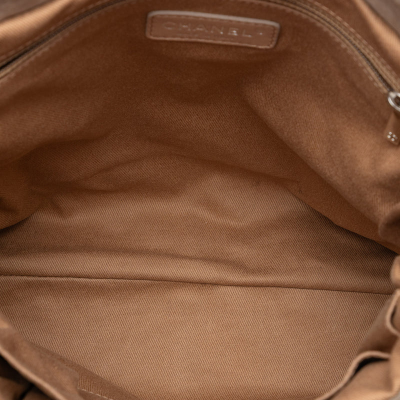 Perforated Suede Fringe Tote - Image 4