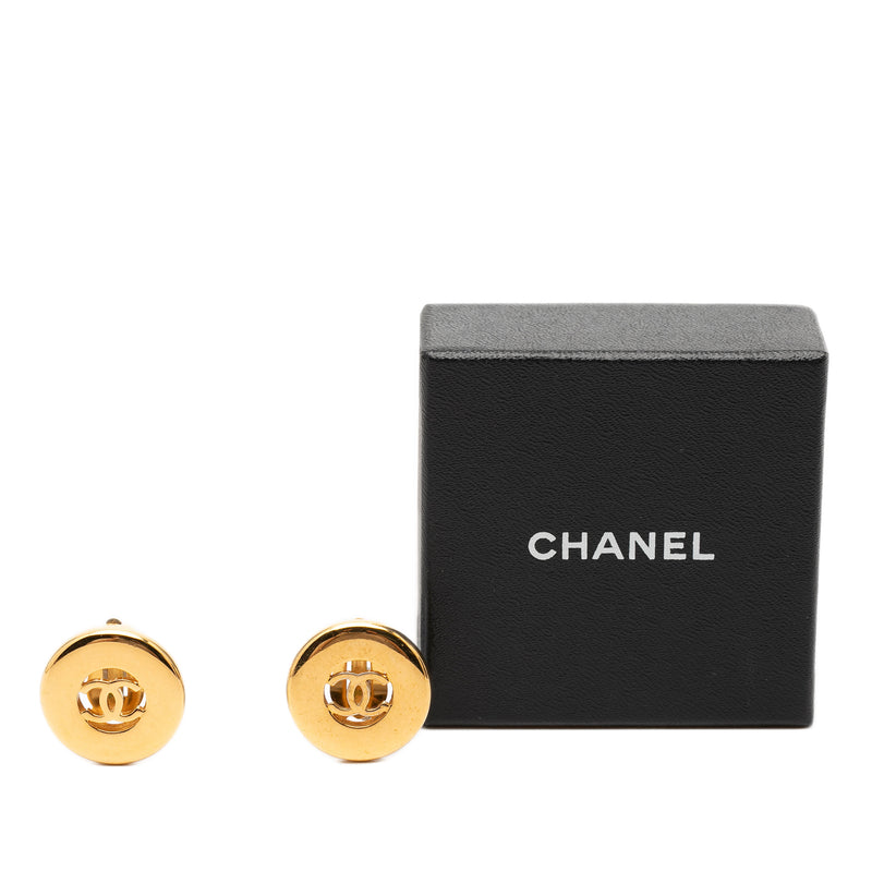 CC Gold Plated Round Clip On Earrings - Image 4