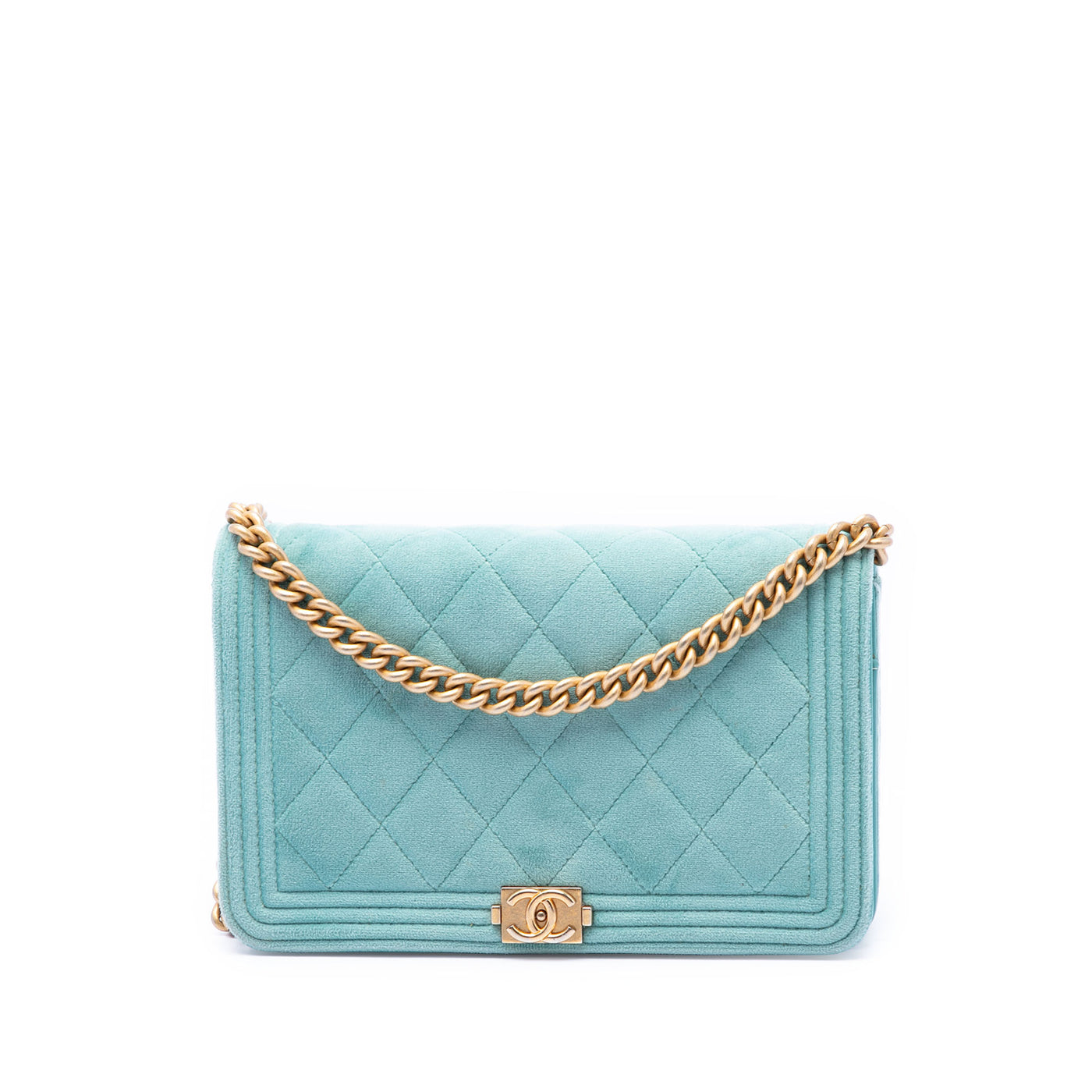 Quilted Velvet Boy Wallet On Chain - Image 1