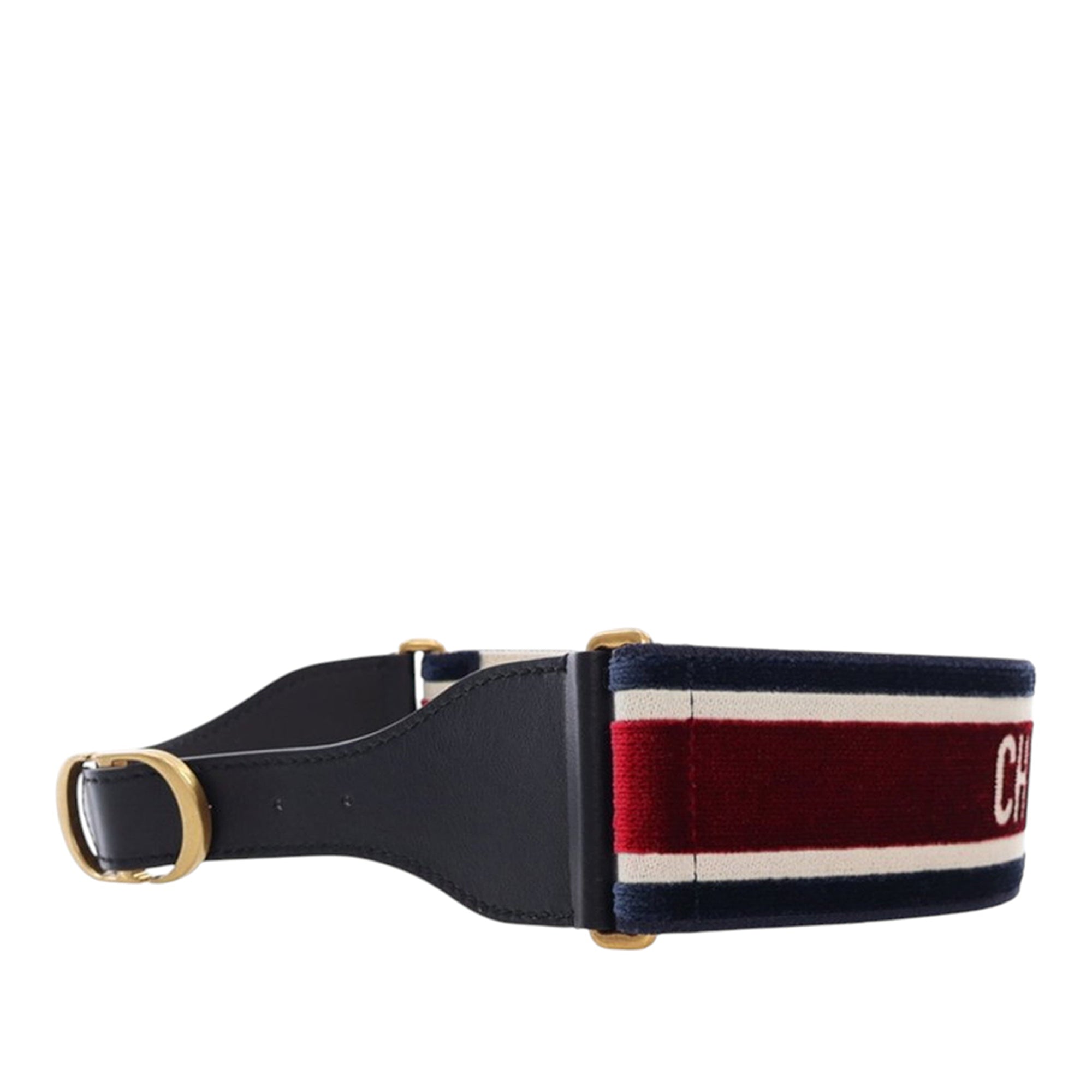 Leather and Embroidered Canvas Wide Belt - Image 2