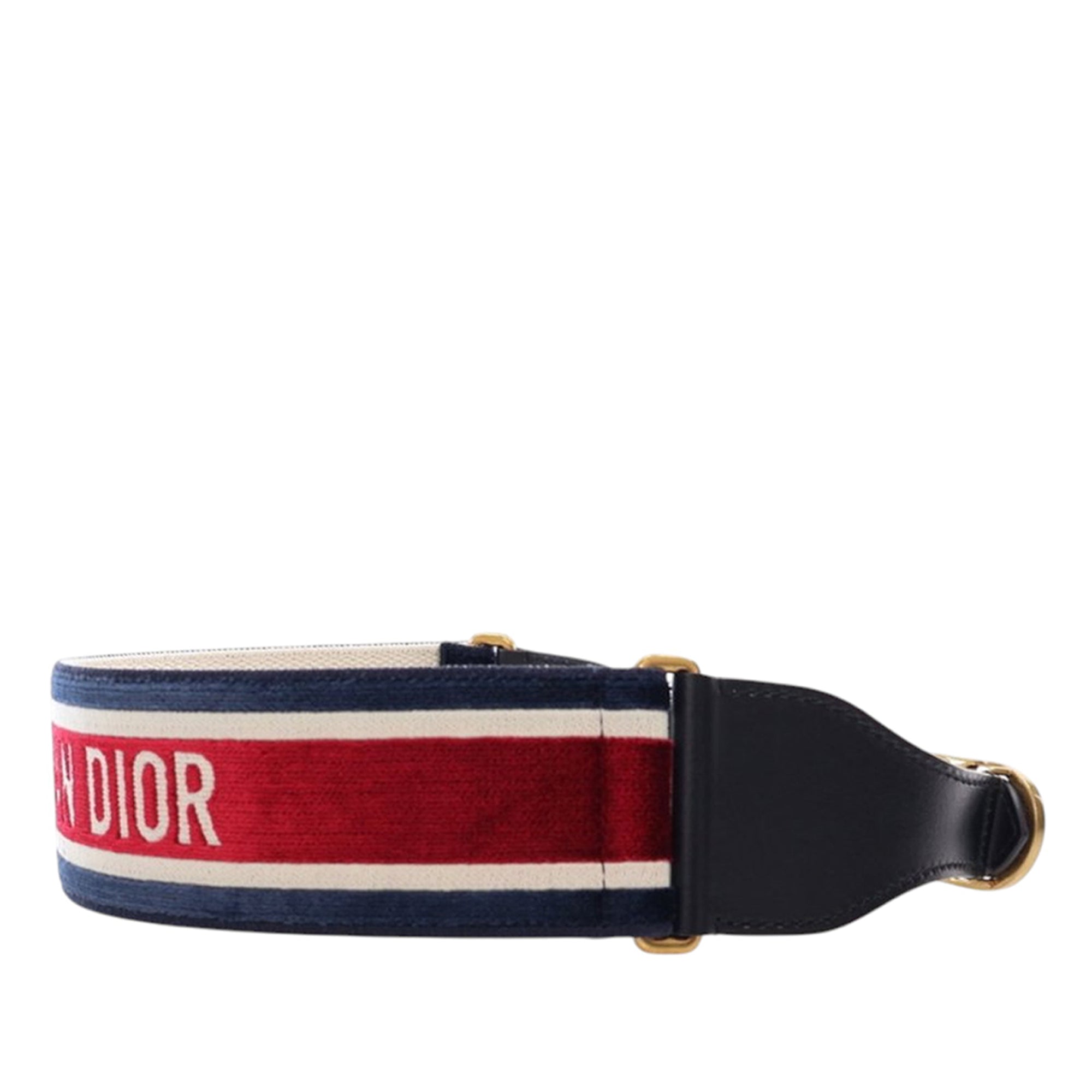 Leather and Embroidered Canvas Wide Belt - Image 3